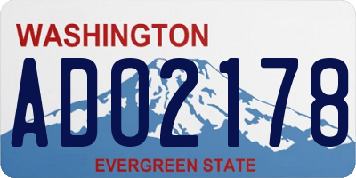 WA license plate ADO2178