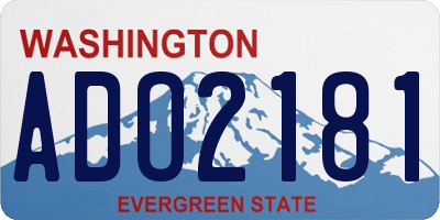 WA license plate ADO2181