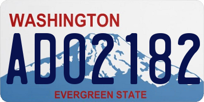WA license plate ADO2182