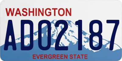 WA license plate ADO2187