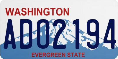 WA license plate ADO2194