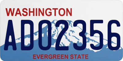 WA license plate ADO2356