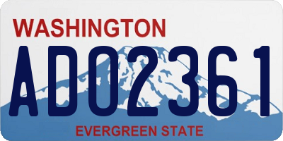 WA license plate ADO2361