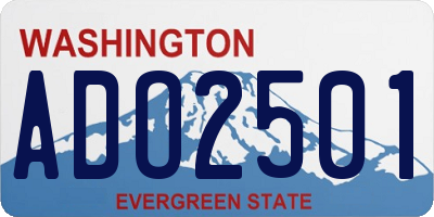 WA license plate ADO2501