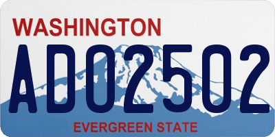 WA license plate ADO2502