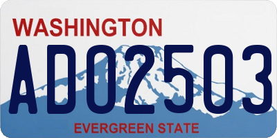 WA license plate ADO2503