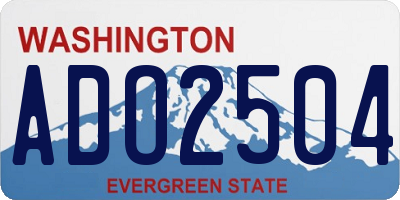 WA license plate ADO2504
