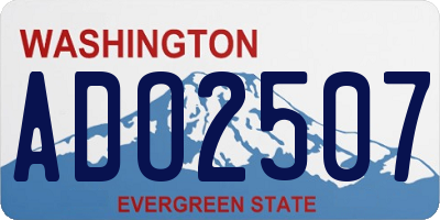 WA license plate ADO2507