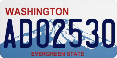 WA license plate ADO2530