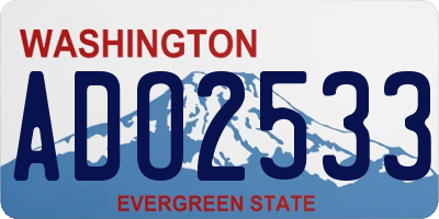 WA license plate ADO2533