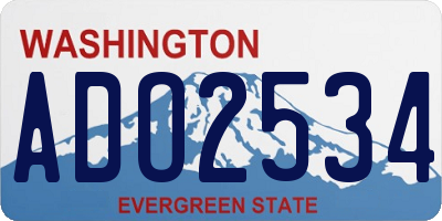 WA license plate ADO2534