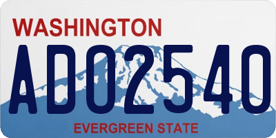 WA license plate ADO2540