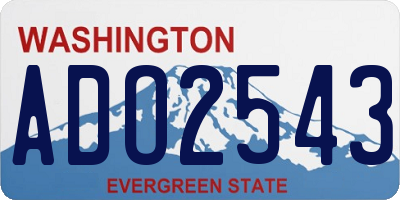 WA license plate ADO2543