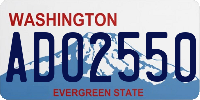 WA license plate ADO2550