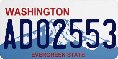 WA license plate ADO2553