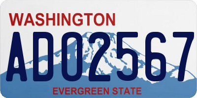 WA license plate ADO2567