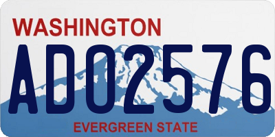 WA license plate ADO2576