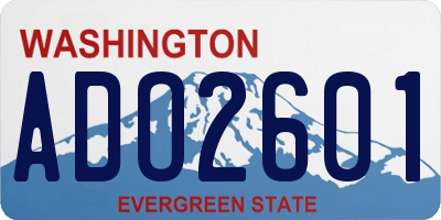 WA license plate ADO2601