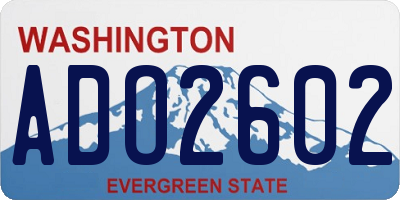 WA license plate ADO2602