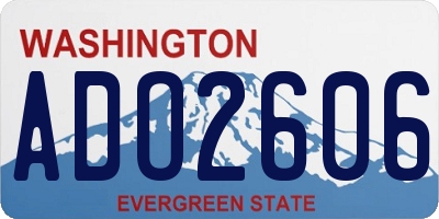 WA license plate ADO2606