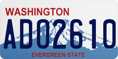 WA license plate ADO2610