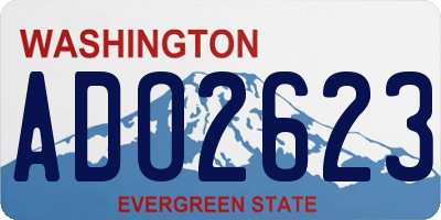 WA license plate ADO2623