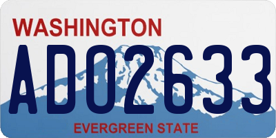 WA license plate ADO2633