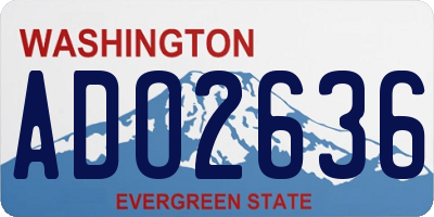 WA license plate ADO2636