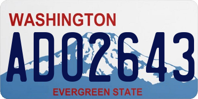 WA license plate ADO2643