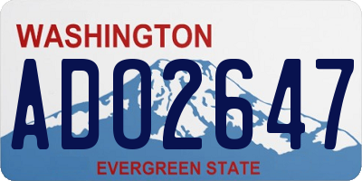 WA license plate ADO2647