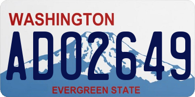 WA license plate ADO2649