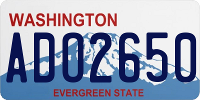 WA license plate ADO2650