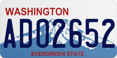 WA license plate ADO2652