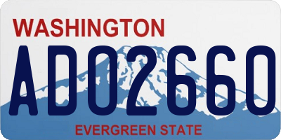 WA license plate ADO2660