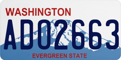 WA license plate ADO2663