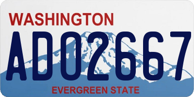 WA license plate ADO2667