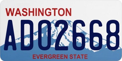 WA license plate ADO2668