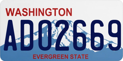 WA license plate ADO2669