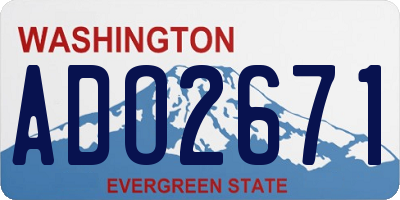 WA license plate ADO2671