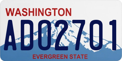 WA license plate ADO2701