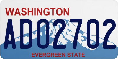 WA license plate ADO2702