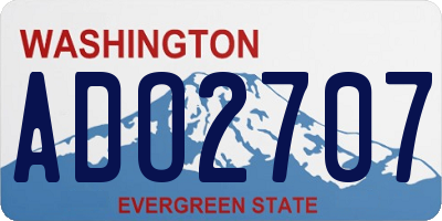 WA license plate ADO2707