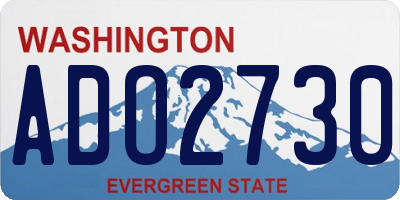 WA license plate ADO2730