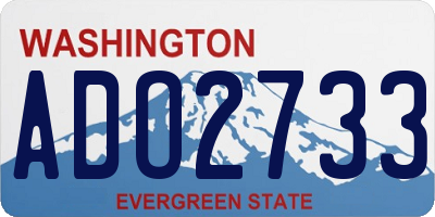 WA license plate ADO2733