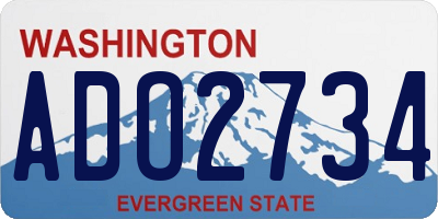 WA license plate ADO2734