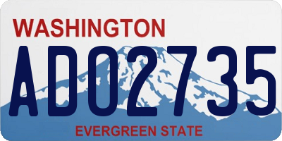 WA license plate ADO2735