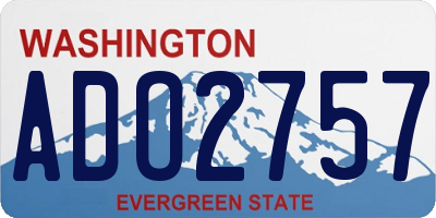 WA license plate ADO2757