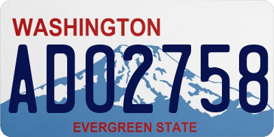 WA license plate ADO2758