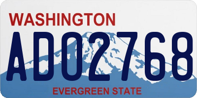 WA license plate ADO2768