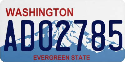 WA license plate ADO2785